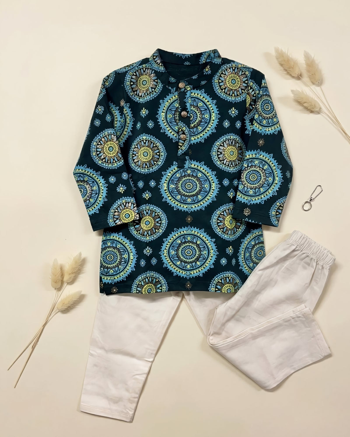 Bottle Green Kurta Pyjama Set