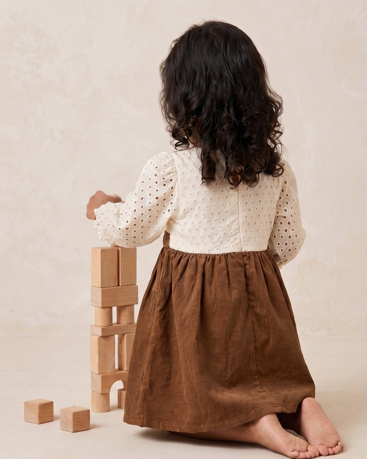 Schiffli & Corduroy Fusion Casual Frock